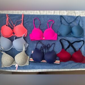 Victoria's Secret Bra Collection - Pink, Blue, Gray, Red